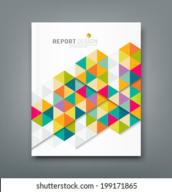 Cover report abstract colorful geometric template design background, vector illustration