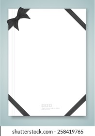 Cover report and black ribbon with bow with. vector eps 10