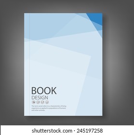 Cover Report Blue Abstract Background, Vector Illustration