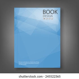 Cover report blue abstract background, vector illustration