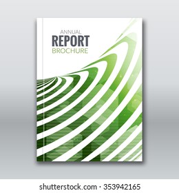 Cover Report Business Colorful Green Stripes Triangle Hexagonal Polygonal Geometric pattern Design Background, cover magazine, Brochure Book Cover Template, vector illustration