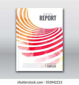 Cover Report Business Colorful Stripes Triangle Polygonal Geometric pattern Design Background, cover magazine, Brochure Book Cover Template, vector illustration