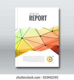 Cover Report Business Colorful Triangle Polygonal Geometric pattern Design Background, Cover Magazine, Brochure Book Cover Template layout, vector illustration