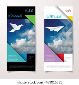 Cover Report Business Colorful Triangle Polygonal Sky Clouds Geometric pattern Design Background, Cover Magazine, Brochure Book Cover Template, vector illustration