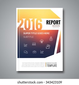 Cover report colorful geometric pattern design background, cover magazine, brochure book cover template 2016, vector illustration