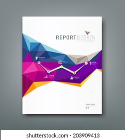 Cover report colorful geometric shapes info-graphic  design background, vector illustration