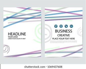 Cover report colorful lines shapes info-graphic with point markers icons design background, vector illustration
