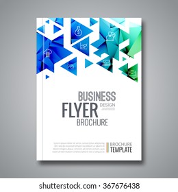 Cover report colorful triangle geometric prospectus design background, cover flyer magazine, brochure book cover template layout, vector illustration