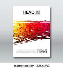 Cover report colorful triangle geometric prospectus design background, cover flyer magazine, brochure book cover template layout, vector illustration