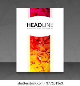 Cover report colorful triangle geometric prospectus design background, cover flyer magazine, brochure book cover template layout, vector illustration