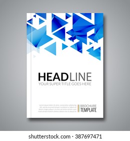 Cover report colorful triangle geometric prospectus design background, cover flyer magazine, brochure book cover template layout, vector illustration.