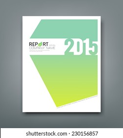 Cover Report Number 2015 And Eco Green Abstract Design Background, Vector Illustration