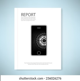 Cover report phone application, vector