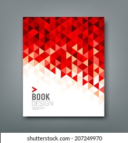 Cover report red triangle geometric pattern design background, vector illustration