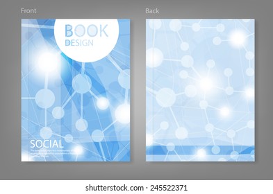 Cover report social network background with media, vector illustration