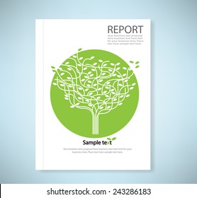 Cover report stylized vector tree and icon
