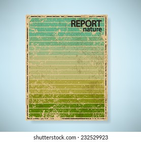 Cover report summer vintage, vector illustration 