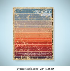 Cover report summer vintage, vector illustration 