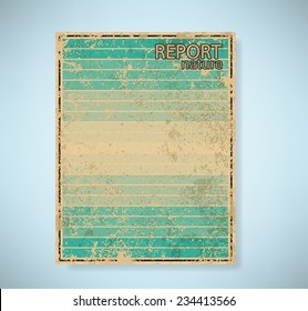 Cover report summer vintage, vector illustration 
