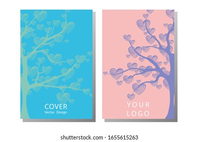 Cover report tree colorful paper concept design background. Vector illustration. Premium quality illustration logo design concept pictogram. Vector floral background.