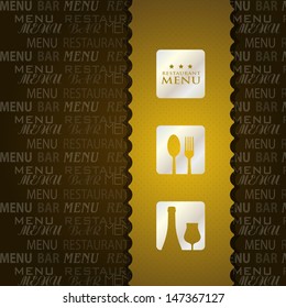 Cover of Restaurant Menu background with word MENU, BAR, RESTAURANT pattern. 