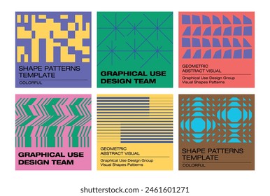 cover retro pattens set creates colorful identity graphic standards manual visual research art project graphic design collection retro various different shapes geometric abstract Aesthetic