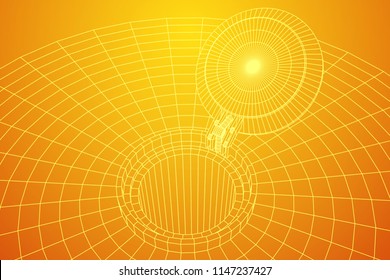 Cover rocket silo intercontinental ballistic missile. Wireframe low poly mesh vector illustration