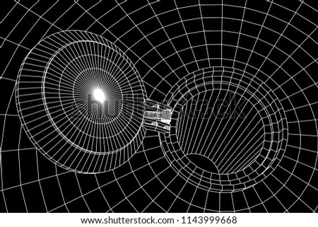 Cover rocket silo intercontinental ballistic missile. Wireframe low poly mesh vector illustration