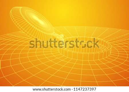 Cover rocket silo intercontinental ballistic missile. Wireframe low poly mesh vector illustration