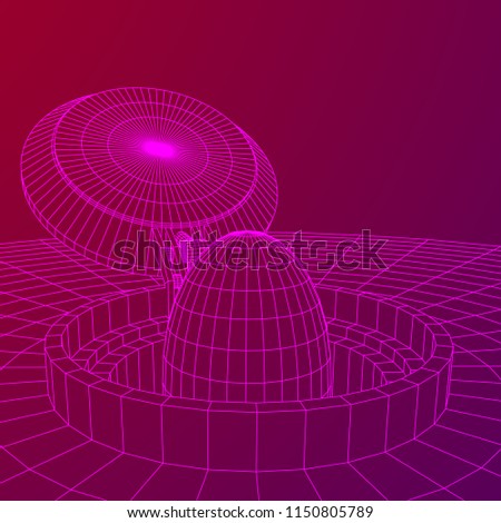 Cover rocket silo intercontinental ballistic missile. Wireframe low poly mesh vector illustration