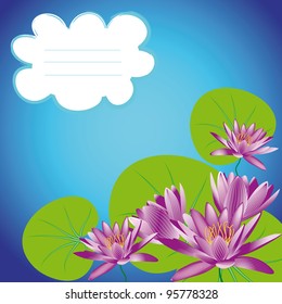 cover of the school copy-book with water lily