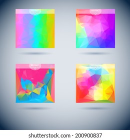 cover series of abstract vector background with triangle object pattern for design cover straight water gathering colorful conceptual background scene pile multicolored numeric glassware swirl clouds