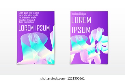 Cover set abstract design. Liquid wave background. Flow shapes vector.