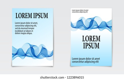 Cover set abstract design. Liquid wave background. Flow shapes vector.