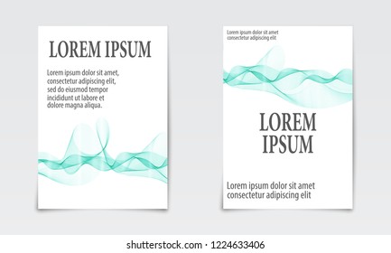 Cover set abstract design. Liquid wave background. Flow shapes vector.