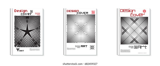 Cover set. Black and white cover with typography. Concept modern covers for books, magazine, brochures, business reports.Stylish minimalist cover in a modern style.