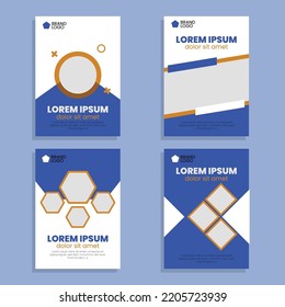 Cover Set for Book, Banner, brochure, Poster Company Blue Vector Geometric