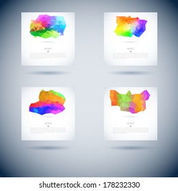 cover set of conceptual vector background with three item template for design cover line water group colourful abstract background scene pile colorful digital cloud modern site business clouds fancy l