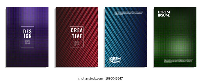 Cover set design. Abstract geometric shapes pattern background with colorful line texture. It is suitable for posters, banners, flyers, etc. Vector Illustration
