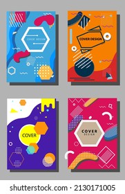 Cover set design, abstract memphis style