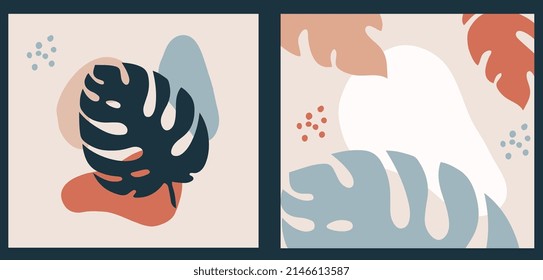 Cubierta hecha en hojas abstractas modernas, diseño de cubierta mínimo. Fondo geométrico colorido, ilustración vectorial.