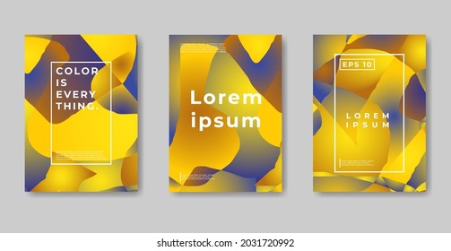 Cover sets abstract blue, yellow and orange color background. Celebration vector illustration