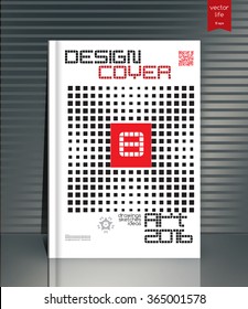 Cover simple graphic style. Black and white cover with typography. Concept modern covers for books, magazine, brochures, business reports.Stylish minimalist cover in a modern style.