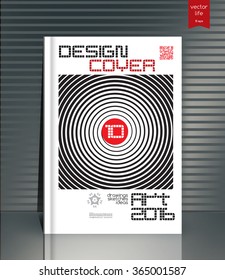 Cover simple graphic style. Black and white cover with typography. Concept modern covers for books, magazine, brochures, business reports.Stylish minimalist cover in a modern style.