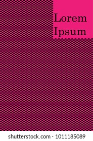 Cover with small black squares on the pink background.