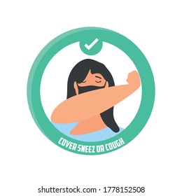 cover sneeze or cough, use of protective face mask vector illustration design