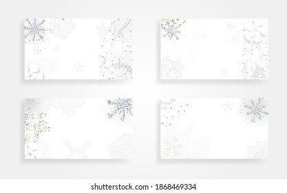 cover with snowflakes stock vector background set