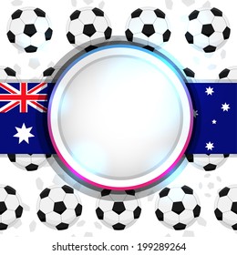 Cover with a soccer ball and the Australian flag, vector