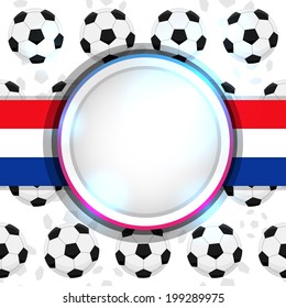 Cover with a soccer ball and the Dutch flag, vector