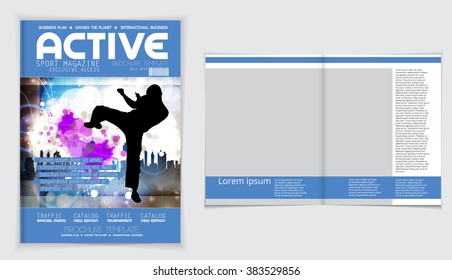 Cover sport active magazine, vector